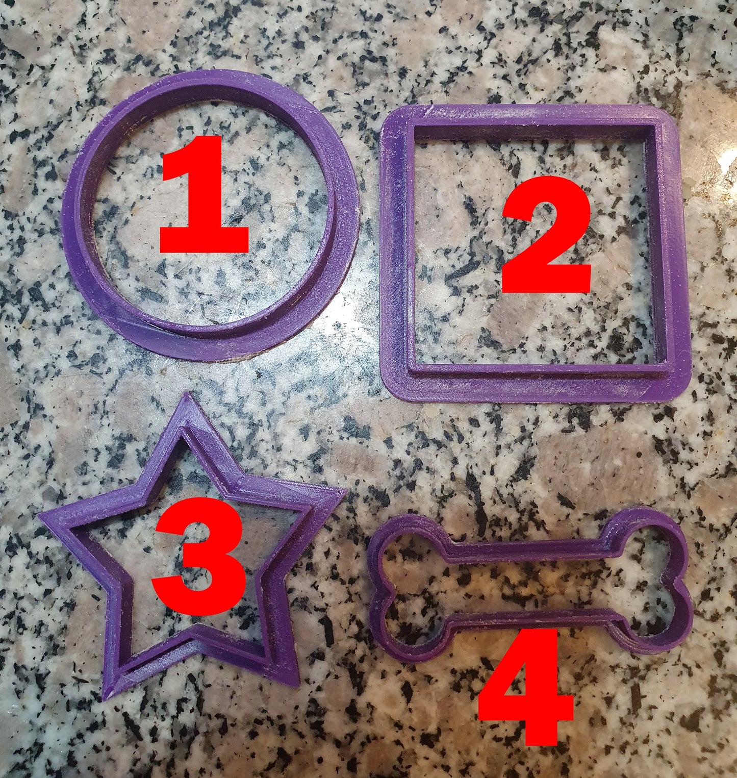 Basic Shape part one cookie cutter (Circle, Square, Star, Bone)