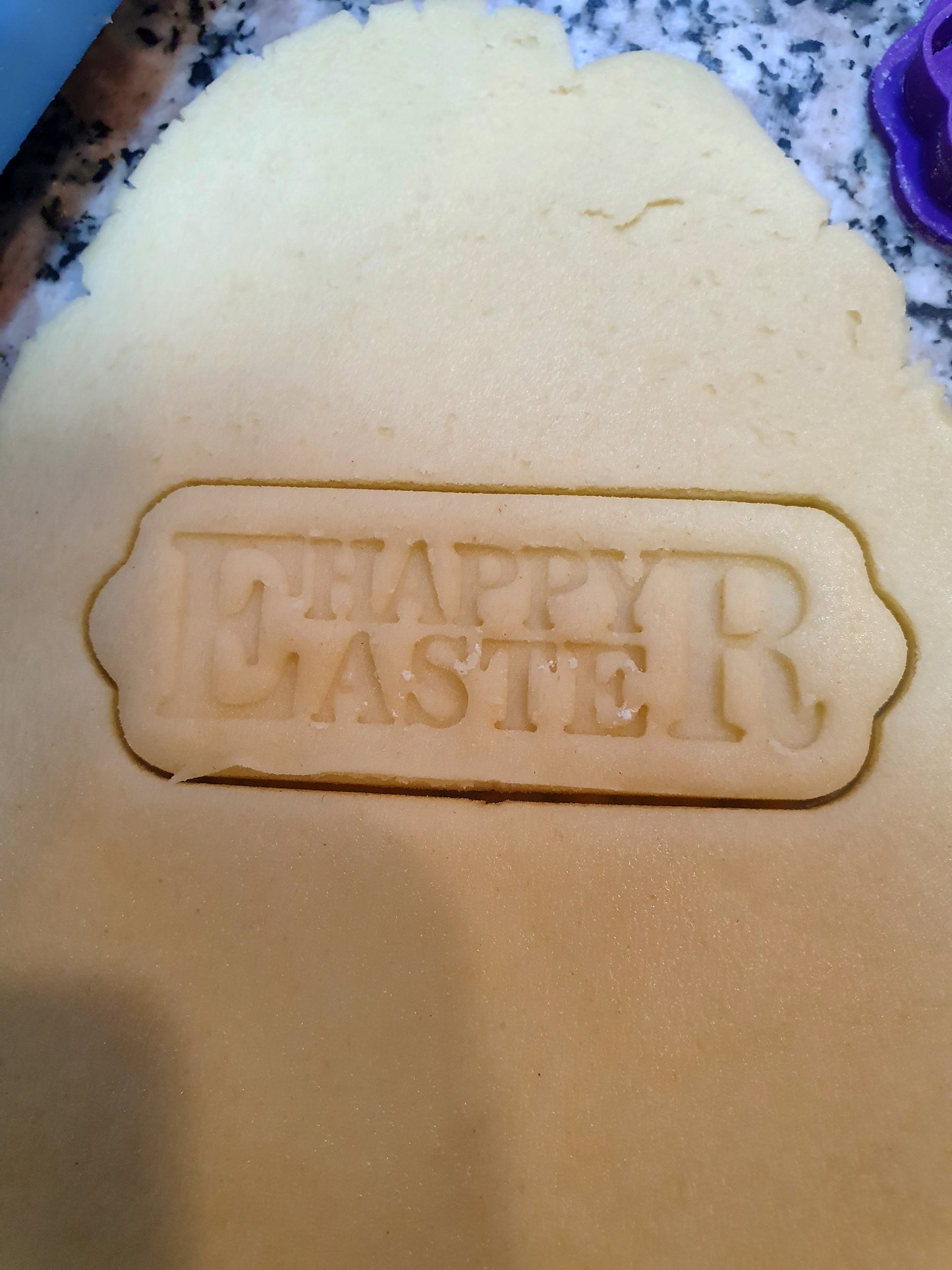 Happy Easter Sign cookie cutter with stamp