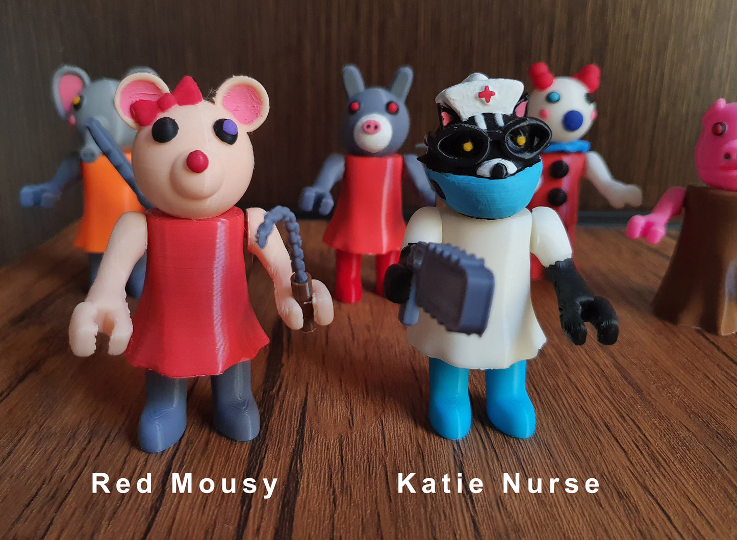 Gurty, Red Clowney, Daisy, Elly, Katie Nurse, Red Mousy fullbody figures
