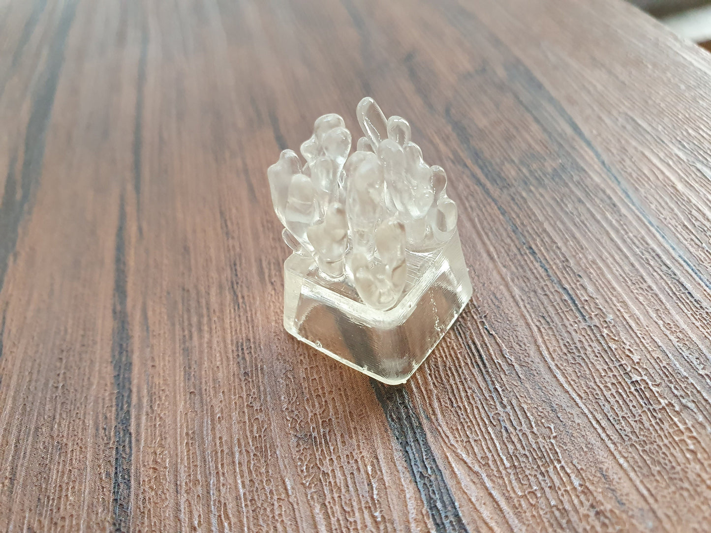 Clear Coral mechanical keycaps 3D printed