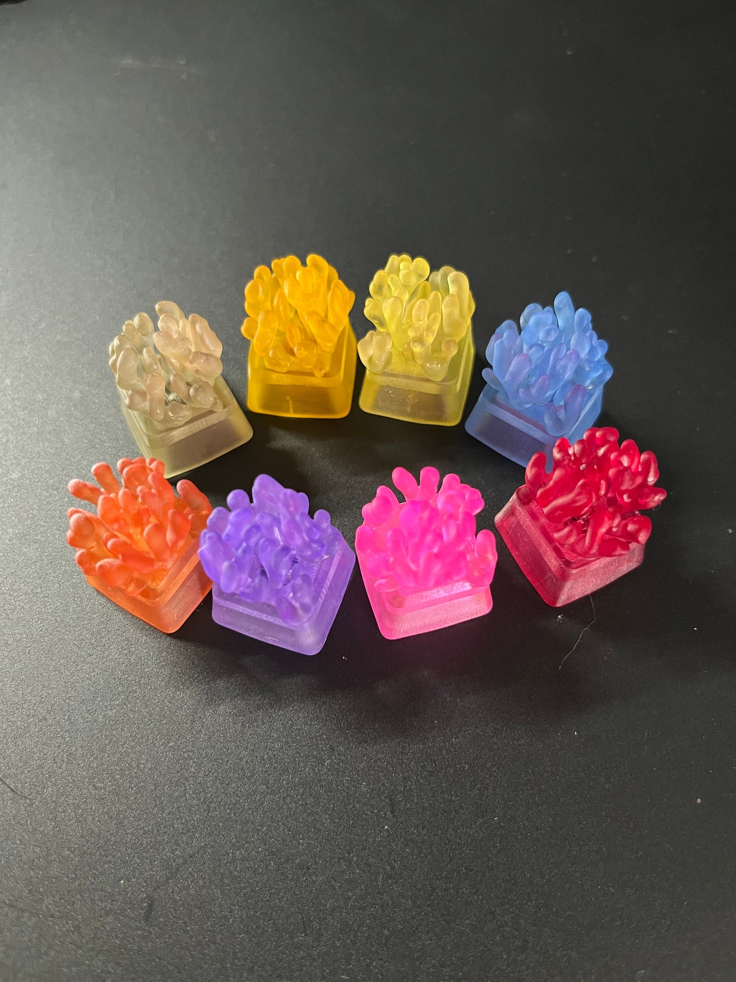 Blue Coral mechanical keycaps 3D printed