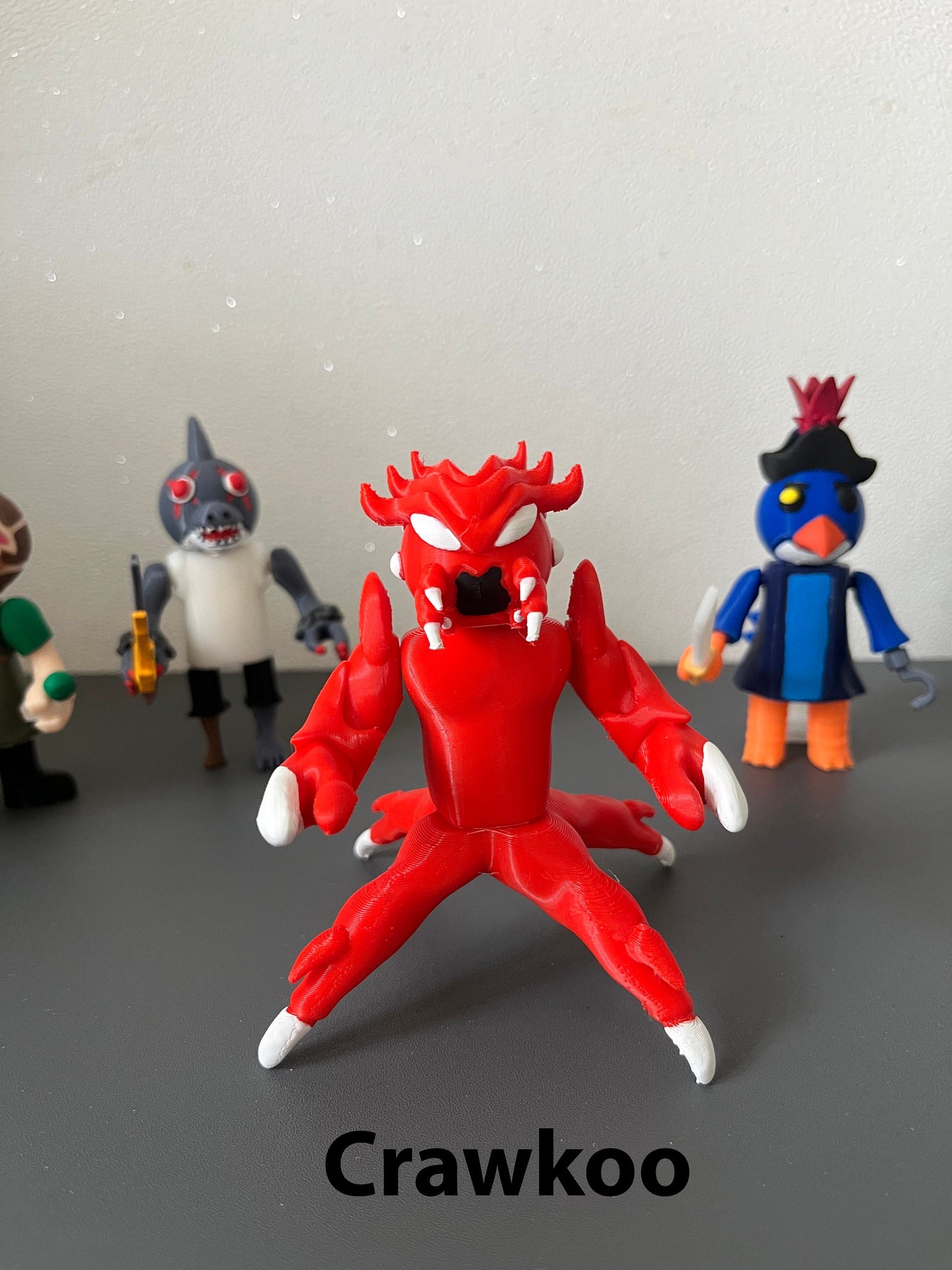 Blue budgey, Blue Kona, Sutchress, Crawkoo, Galadriel fullbody figures