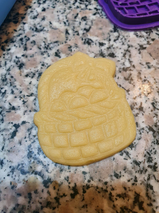 Egg Basket Happy Easter cookie cutter with stamp
