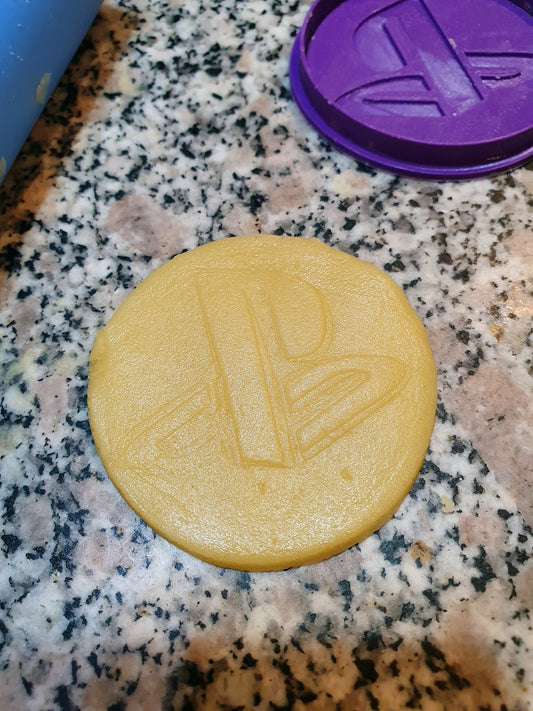Playstation Logo cookie cutter with stamp