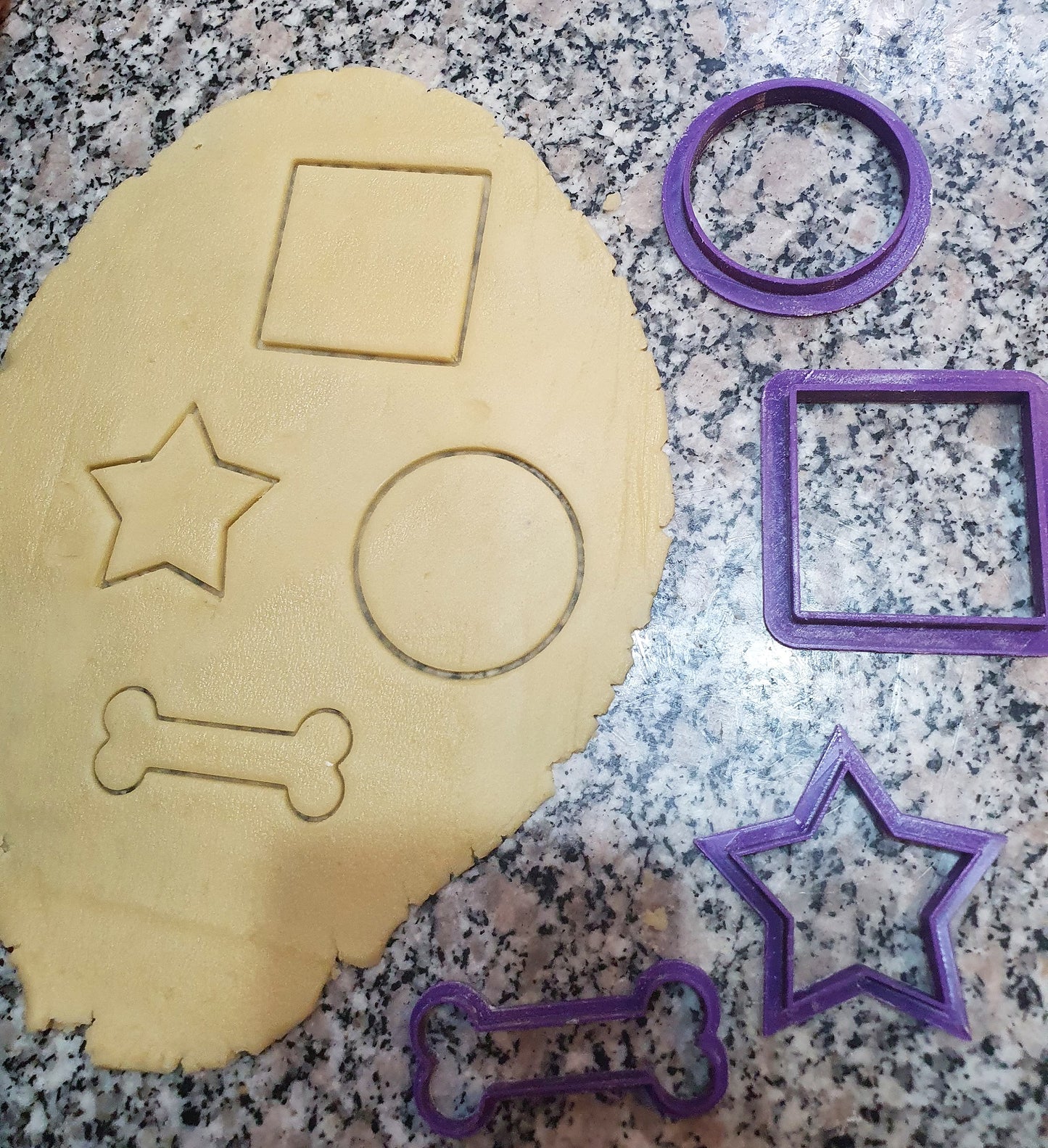 Basic Shape part one cookie cutter (Circle, Square, Star, Bone)