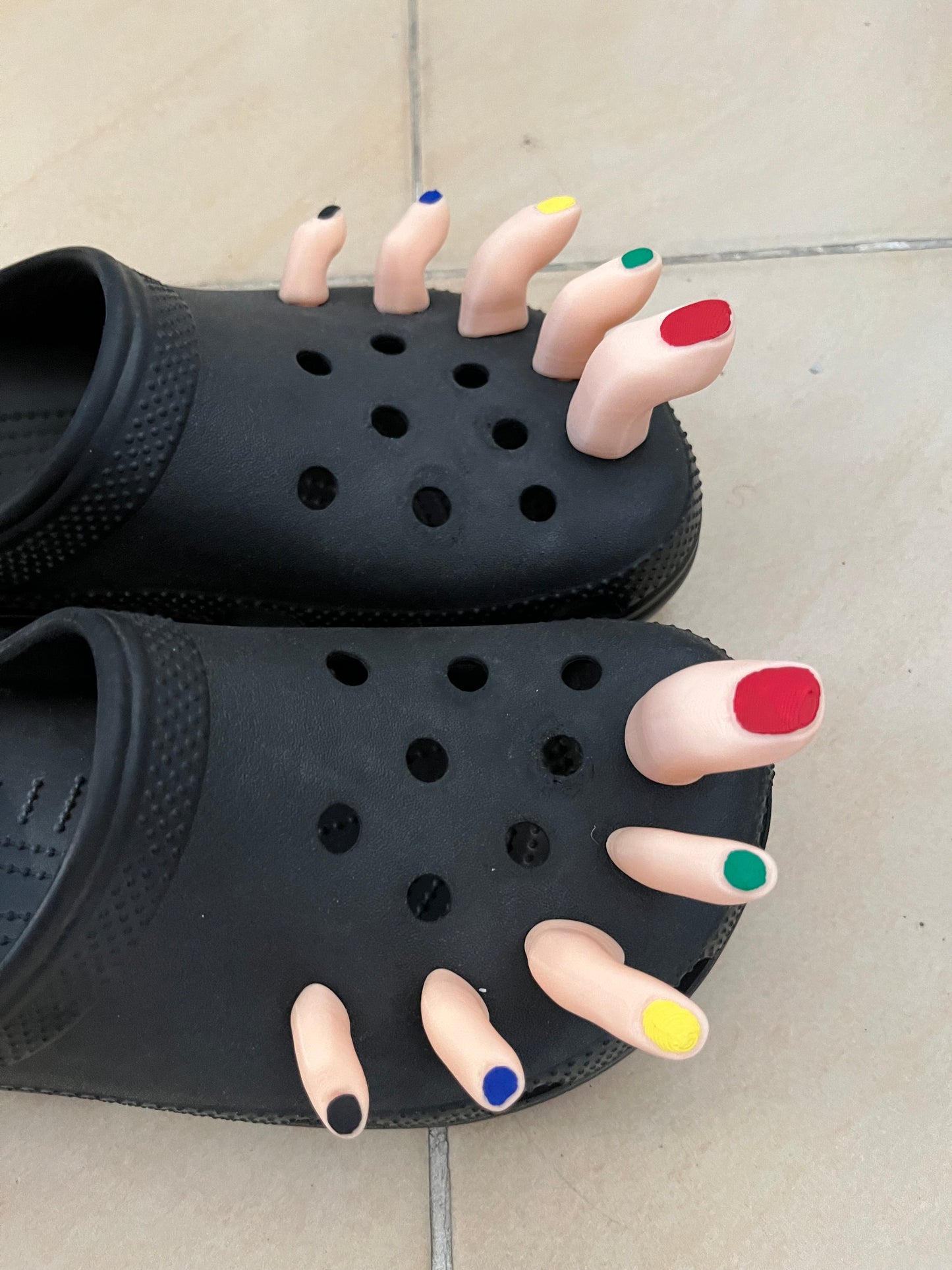 Bend Toes charm 3d printed for Croc with many color selection