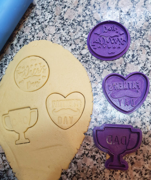 Fathers Day cookie cutter with stamp
