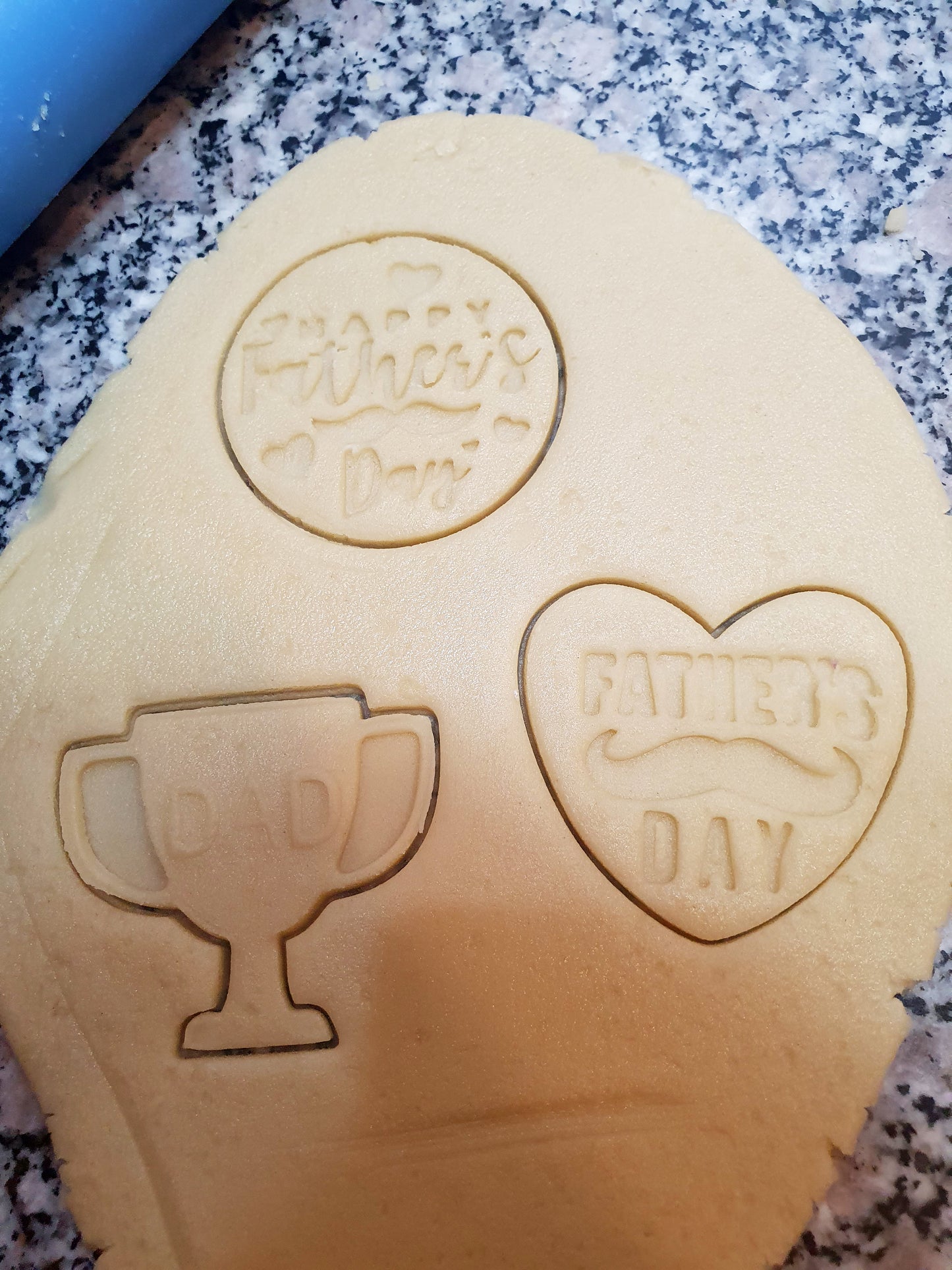 Fathers Day cookie cutter with stamp