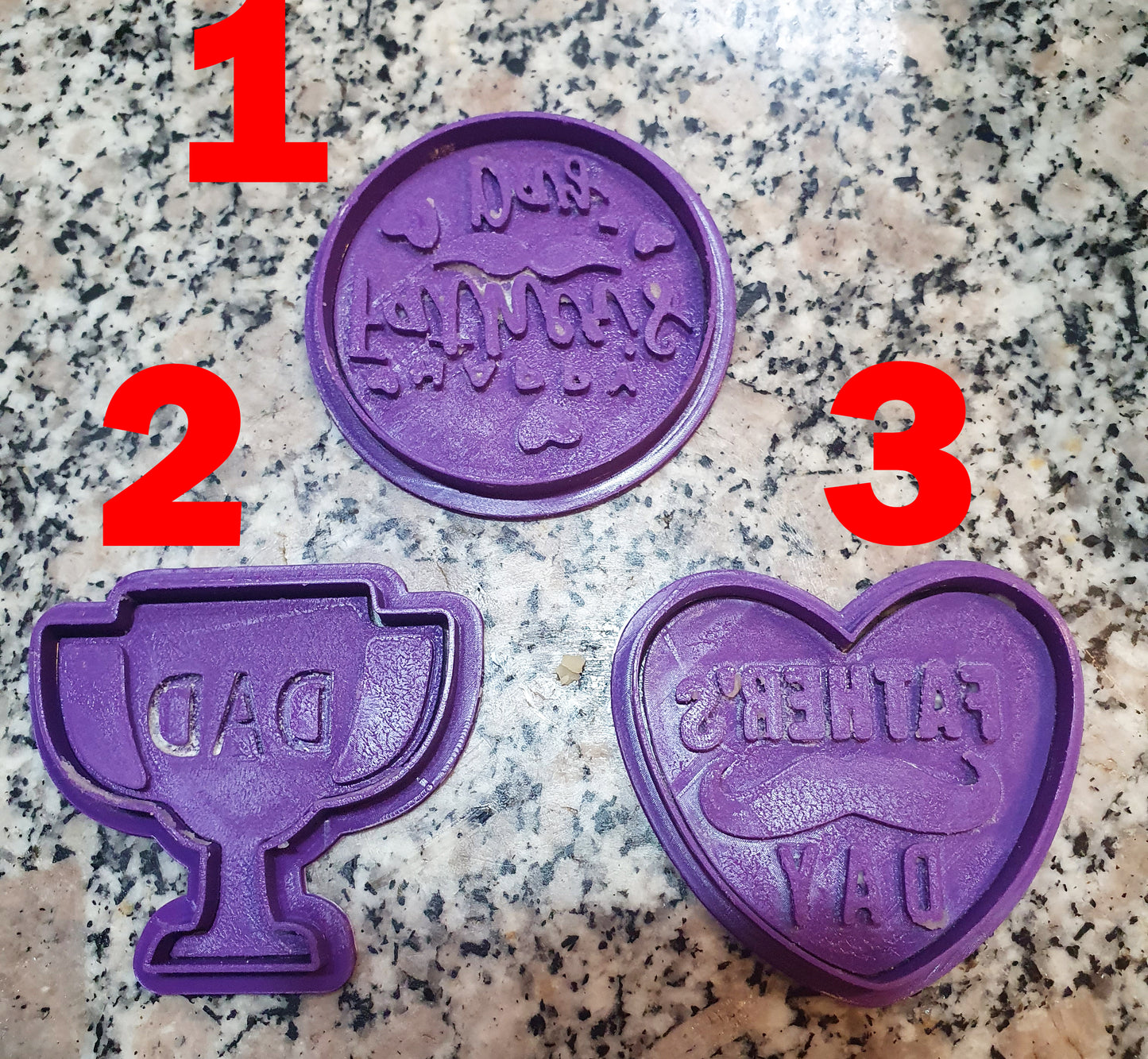 Fathers Day cookie cutter with stamp