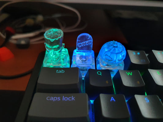 Clear Halloween Themes mechanical keycaps 3D printed