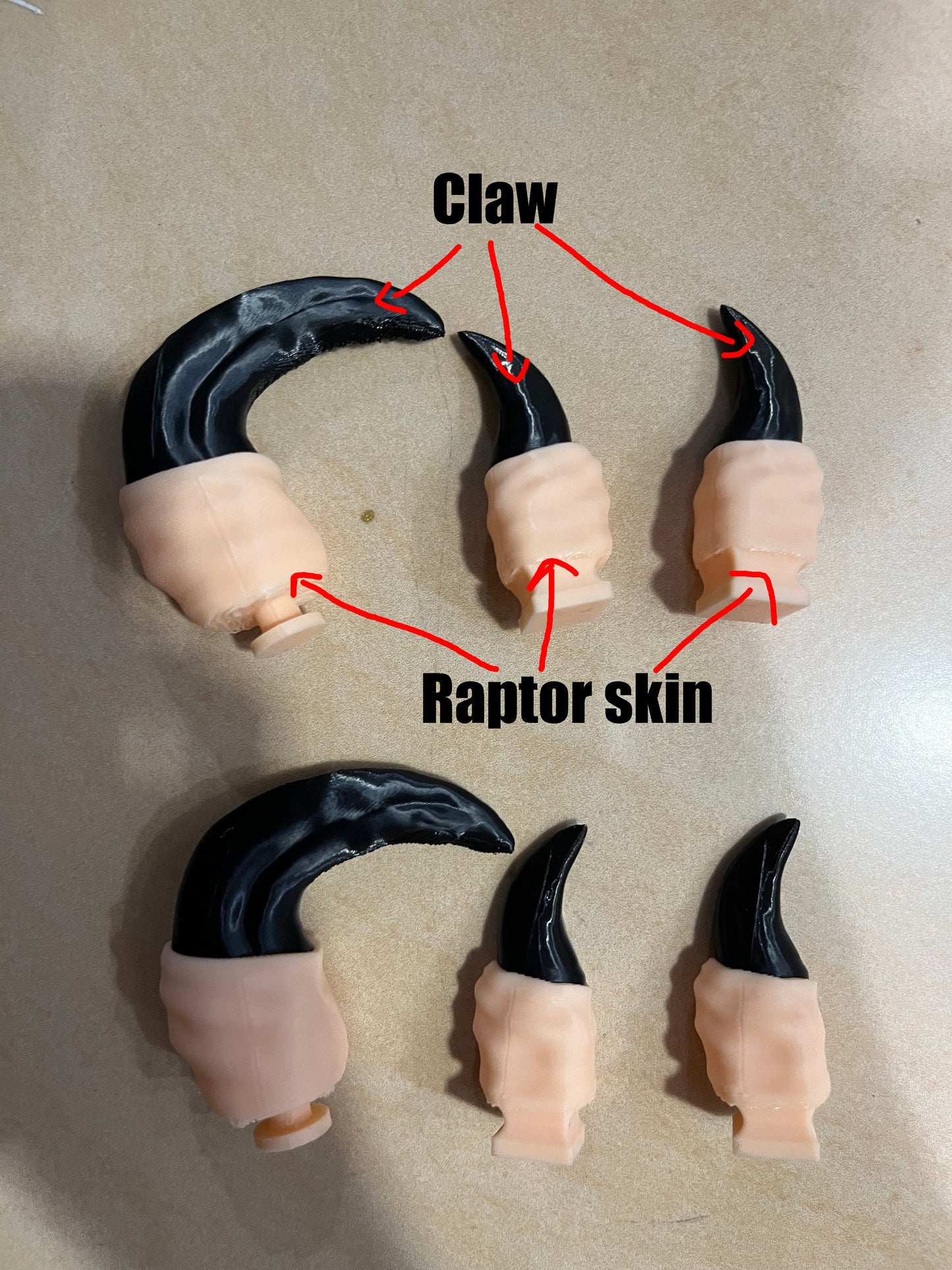 Raptor Claw 3Dprint for Croc