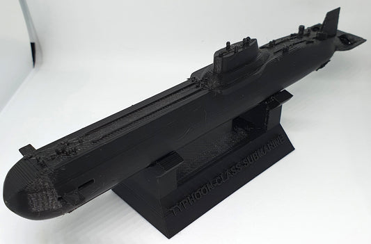 Typhoon-class submarine, scale 1000, Soviet Union, 3D printed, wargaming, military miniatures