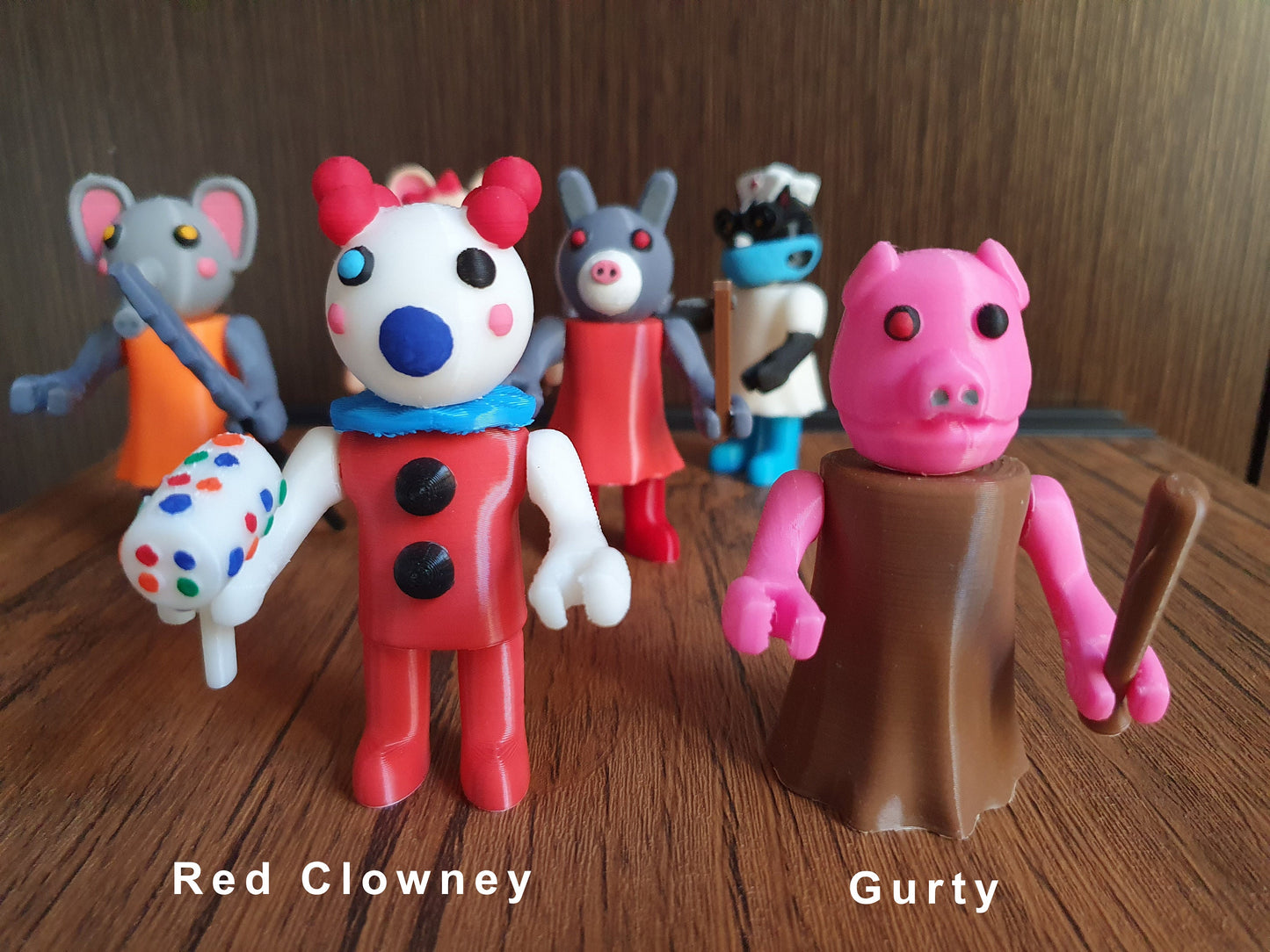 Gurty, Red Clowney, Daisy, Elly, Katie Nurse, Red Mousy fullbody figures