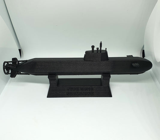 Type 216 Submarine / U-216 Conventional German submarine, scale 500, 3D printed, wargaming, military miniatures