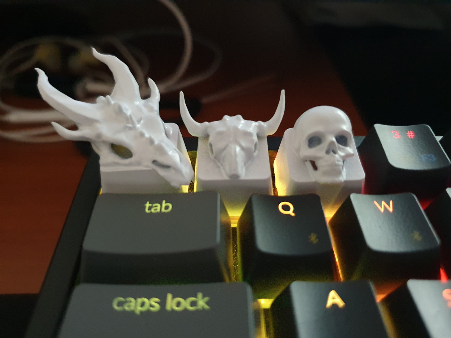 Skull Artisan keycaps 3D printed