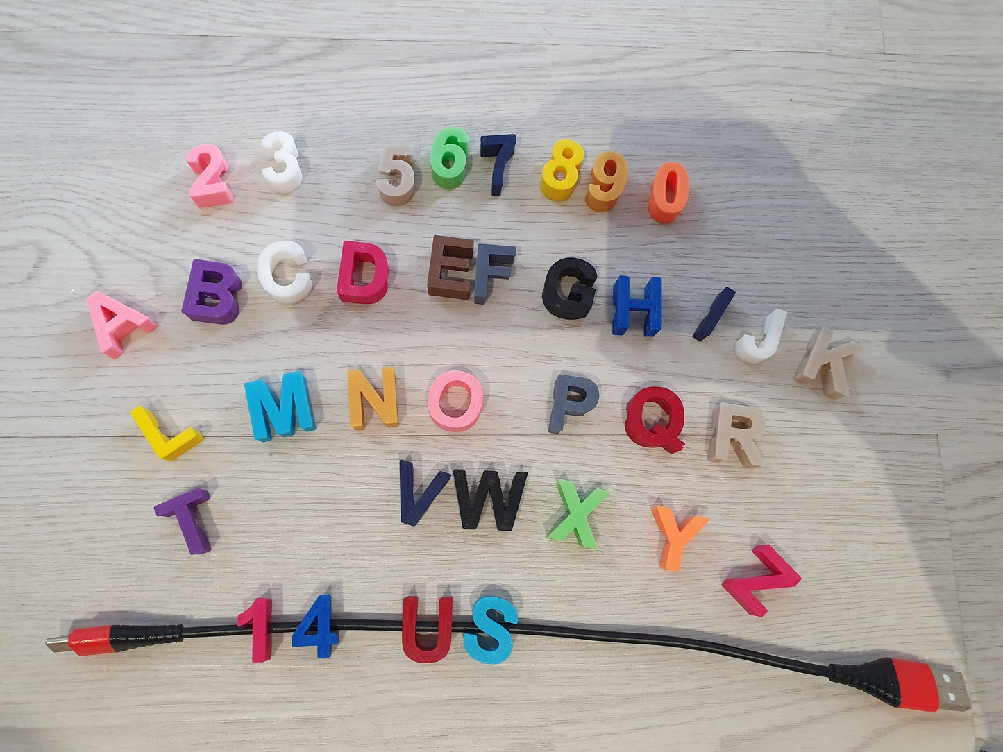 Cable Clip Letter Tag 3D Printed, Custom Name and Personalized Name for Gifts