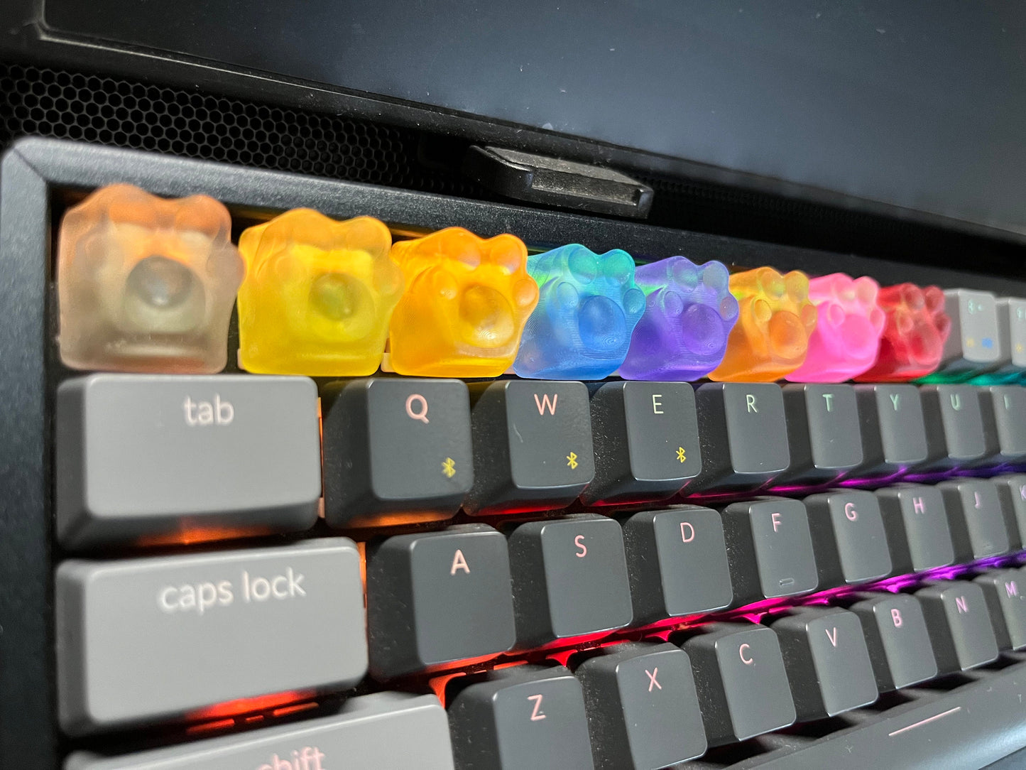 Transparant / Clear color Cute Paw mechanical keycaps 3D printed