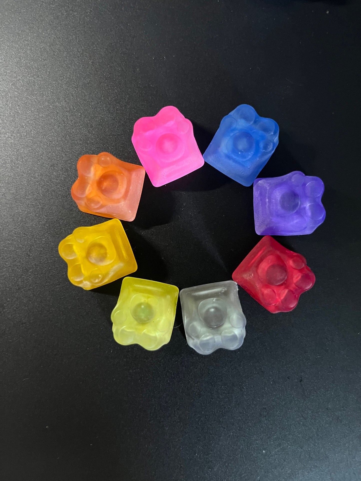 Transparant / Clear color Cute Paw mechanical keycaps 3D printed