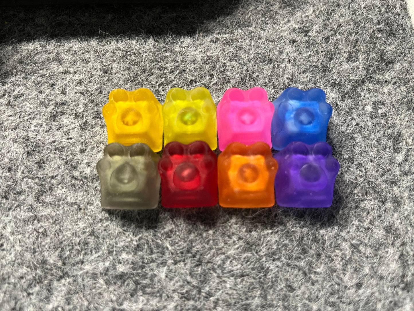 Transparant / Clear color Cute Paw mechanical keycaps 3D printed