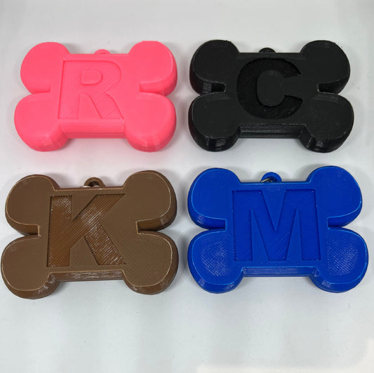 Pet airtag holder case initial name || bone like 3D Printed