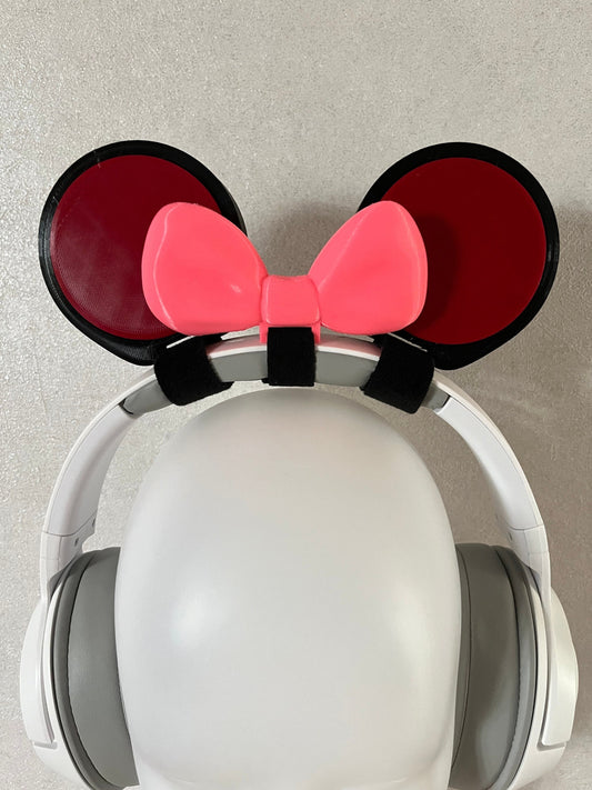 Mouse ears with Ribbon for Headphones / Headset for streaming anime cosplay