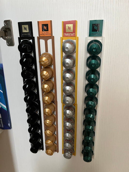 Original coffee capsule light holder in the wall or kitchen cabinet doors in many colors