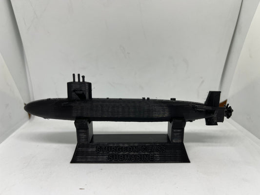Sturgeon-Class Submarine, scale 600, United States navy, 3D printed, wargaming, military miniatures