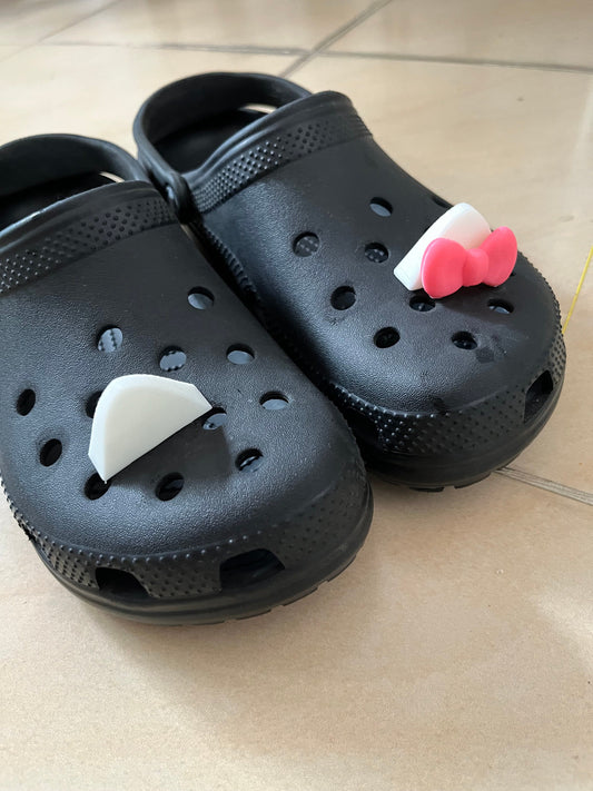 Kitten ears with Ribbon charms for Croc with many color selection