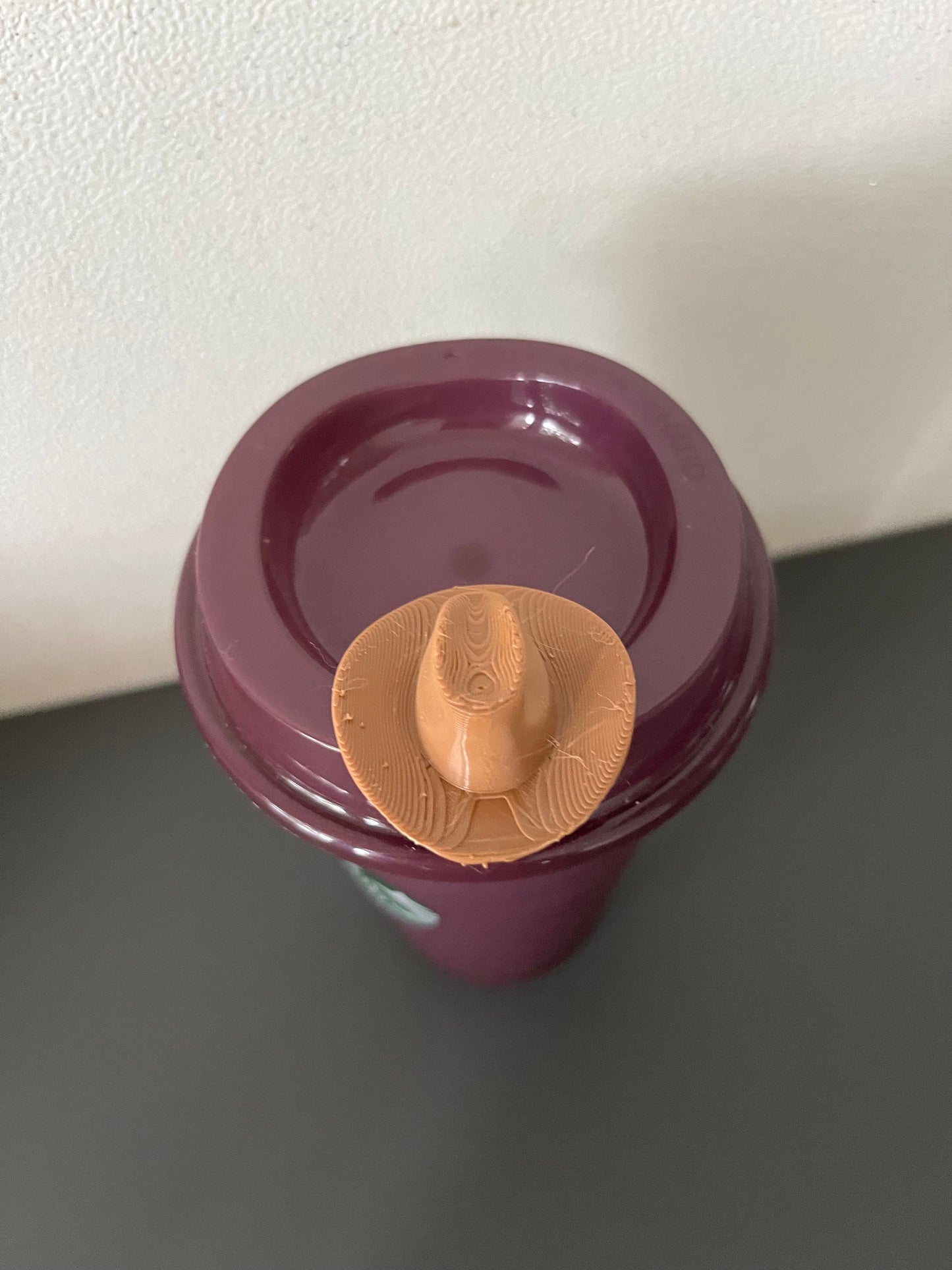 Cowboy hat 3D printed hot drink stopper reusable cup