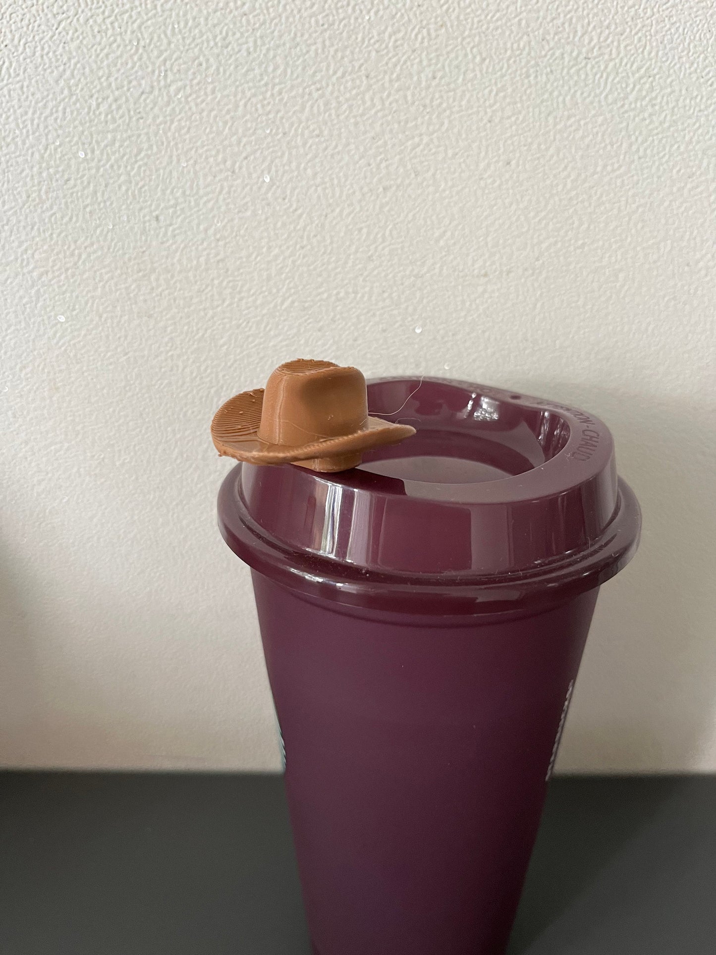 Cowboy hat 3D printed hot drink stopper reusable cup