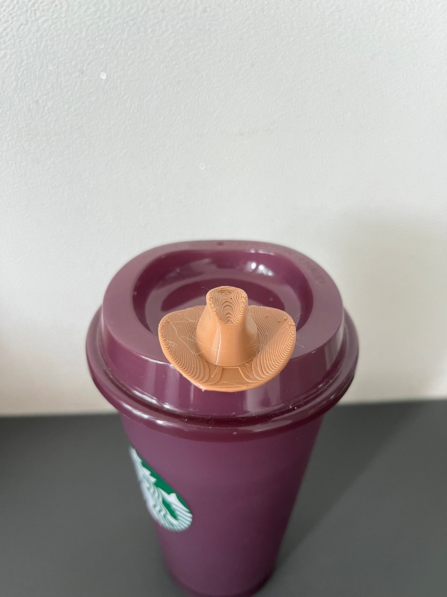 Cowboy hat 3D printed hot drink stopper reusable cup