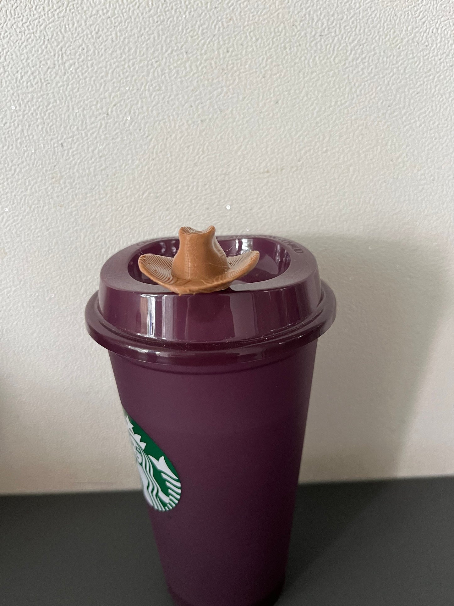 Cowboy hat 3D printed hot drink stopper reusable cup