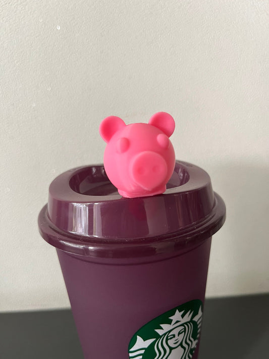 Piggy head 3D printed hot drink stopper reusable cup