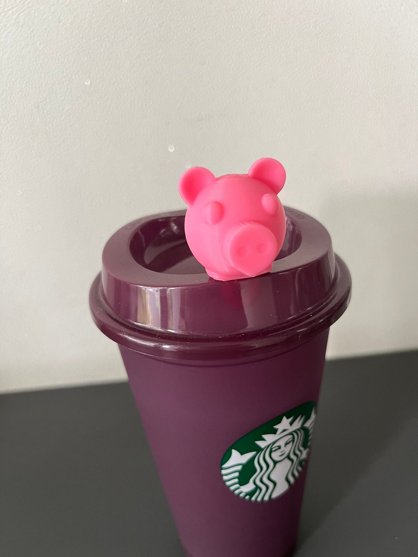 Piggy head 3D printed hot drink stopper reusable cup