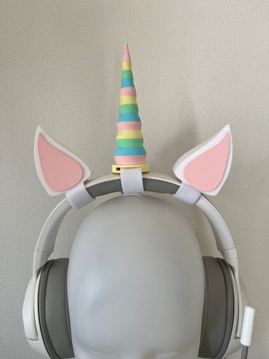 Unicorn Horns Pastel colors for Headphones / Headset for streaming anime cosplay