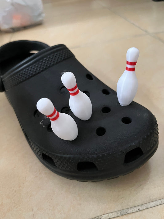 Bowling pin charm 3d printed for Croc with many color selection