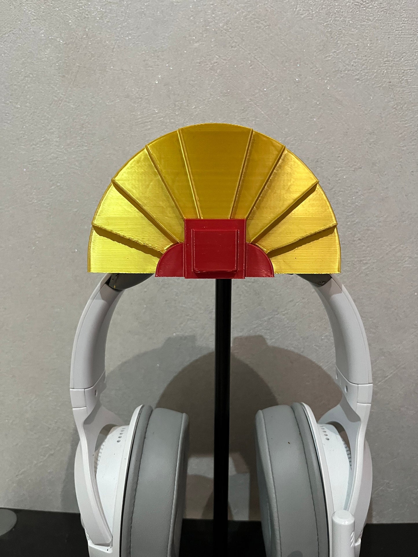 Gold Manga Fan Crown for Headphones / Headset for streaming anime cosplay