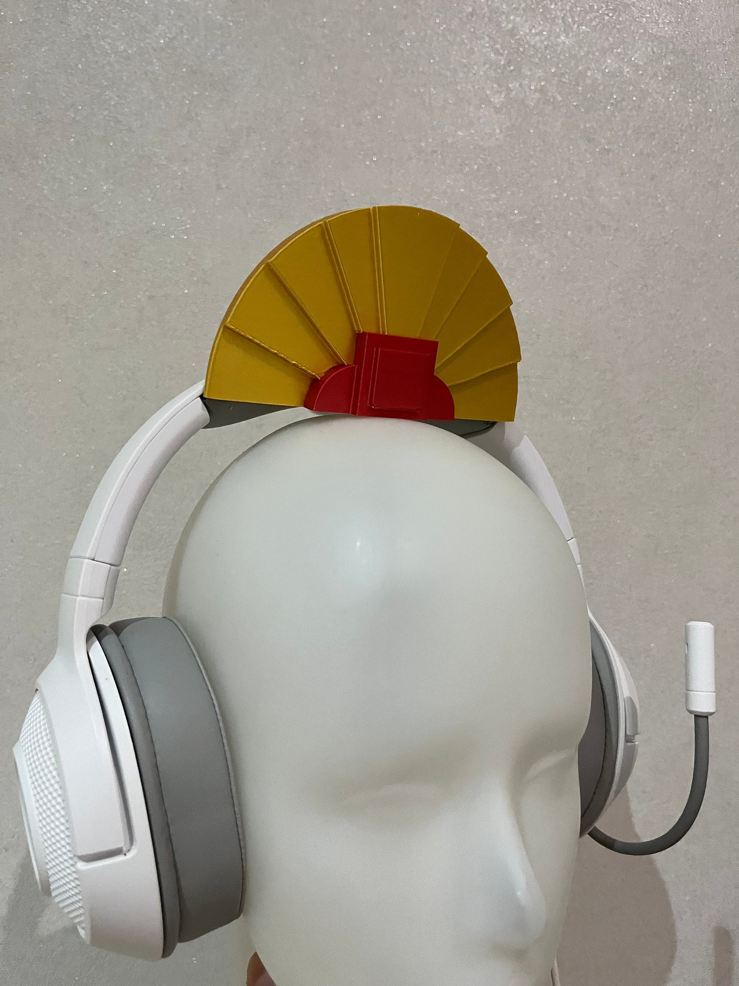 Gold Manga Fan Crown for Headphones / Headset for streaming anime cosplay