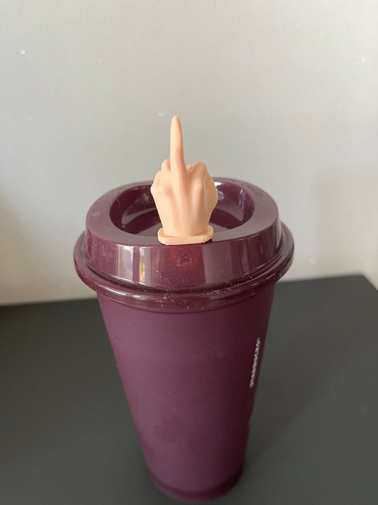 Mid finger 3D printed hot drink stopper reusable cup