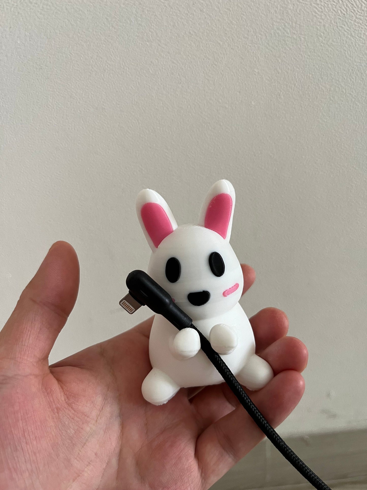 Cute Kawaii Bunny Cable Holder, 3D Printed