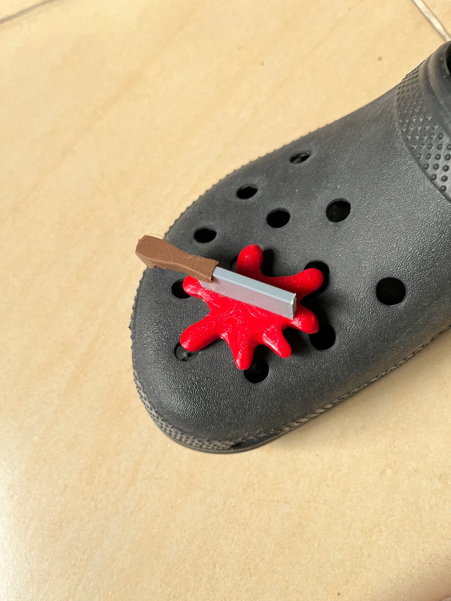 Chop charm 3d printed for Croc