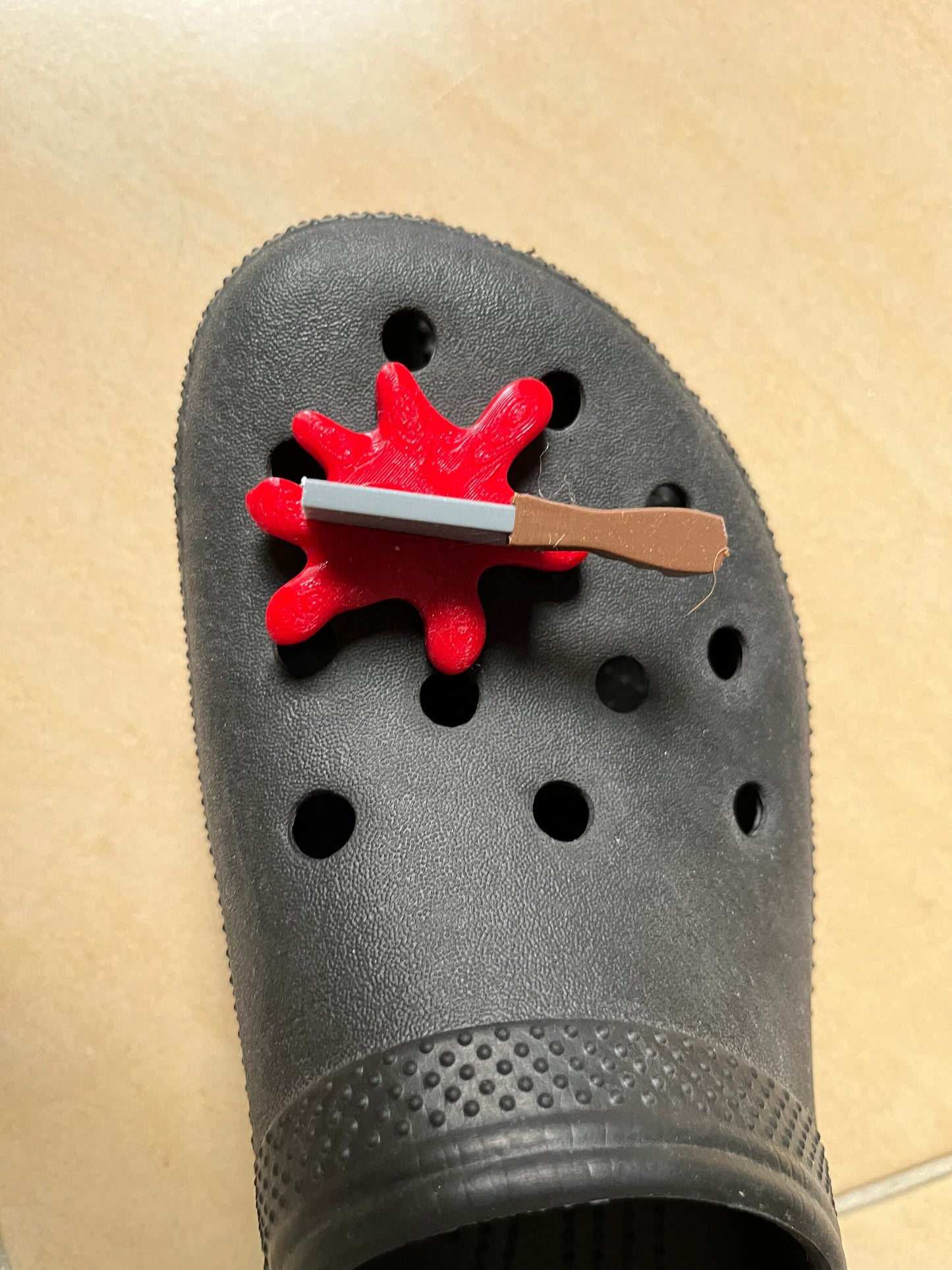 Chop charm 3d printed for Croc